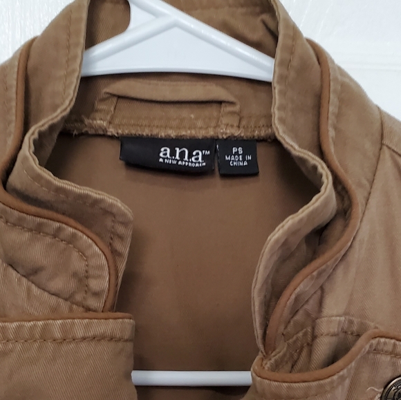 ana Military Blazer Jacket Coat Khaki Tan Stays Op - Picture 2 of 7